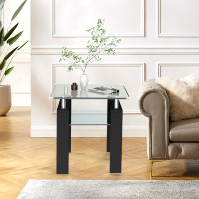 Brynnen Glass Top End Table