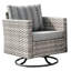 Chaise berçante d'extérieur en osier avec coussins Bobia-923695263