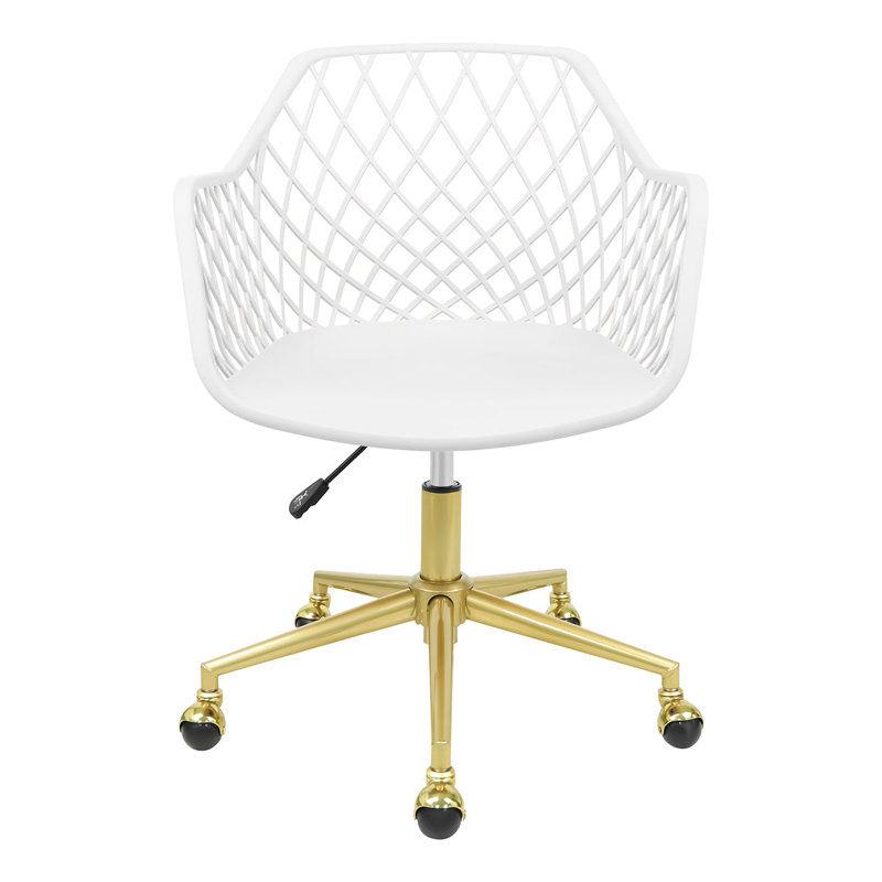 Fauteuil de coiffeuse moderne Robin, Acrylique blanc