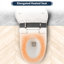 Toilette intelligente à siège chauffant, toilette monobloc avec chasse d'eau automatique, capteur de pied bleu nuit, commande à bouton, chasse d'eau en cas de panne de courant, couvercle à fermeture en douceur, siège de salle de bain blanc, fonction 