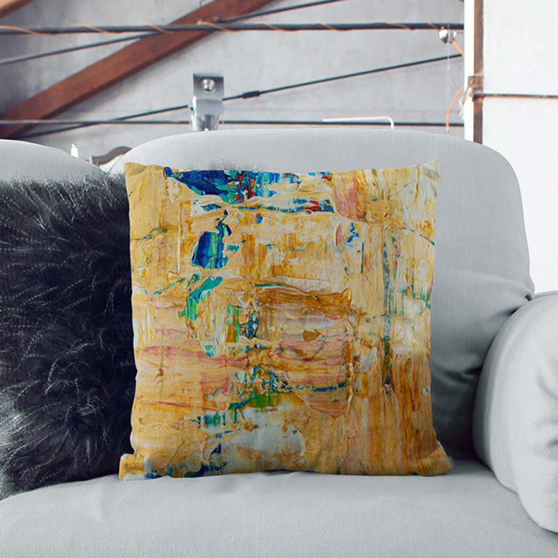 Abstract Square Cushion, 40 x 40 cm, Stone