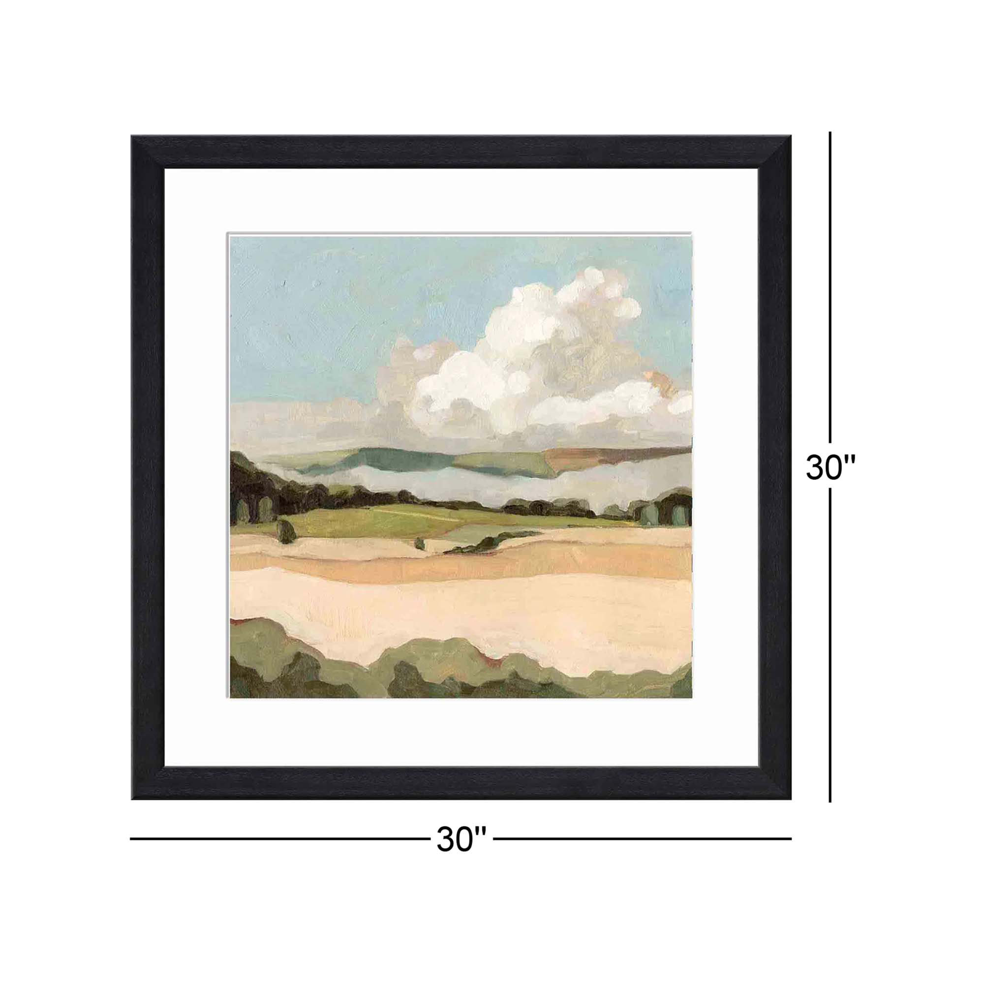 Cumulus Landscape II by Emma Scarvey, 30"H x 30"W, Black