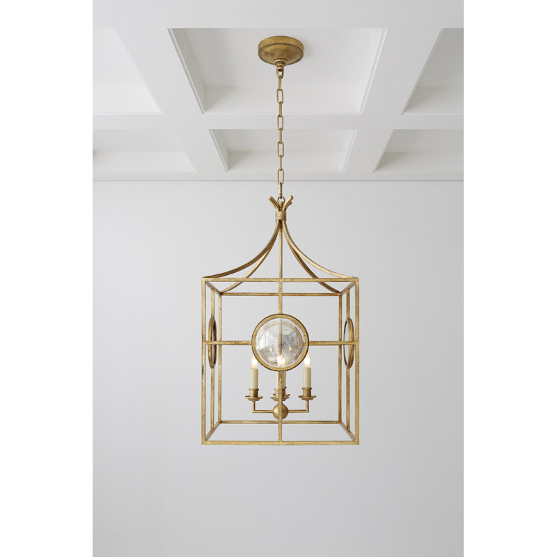 Chapman & Myers Gramercy Medium Lantern, Golded Iron