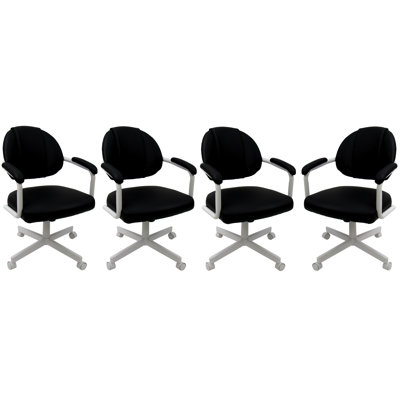 4 - Swivel Metal Caster Dining Chairs - M-70 Style