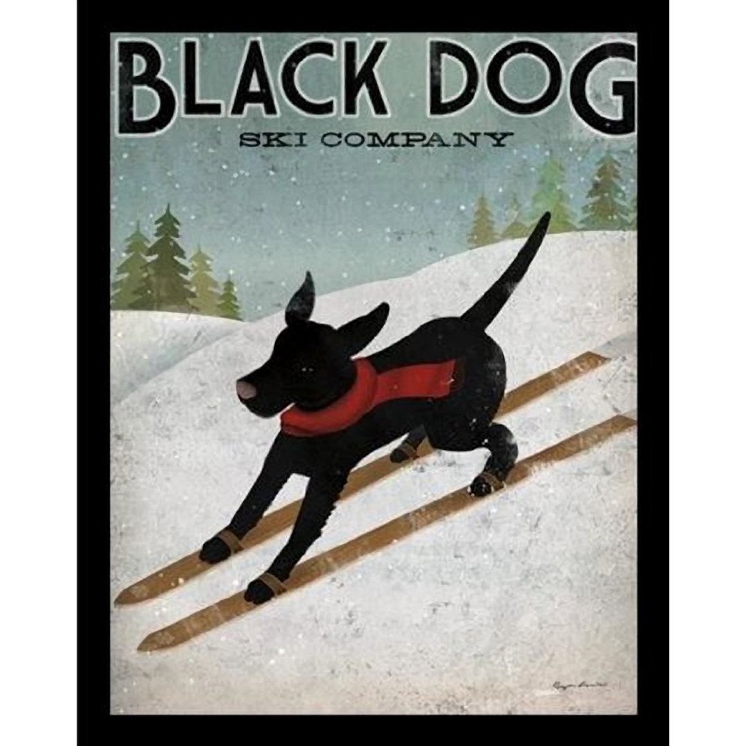 " Black Labrador Dog Ski Company " by Ryan Fowler Buy Art For Less