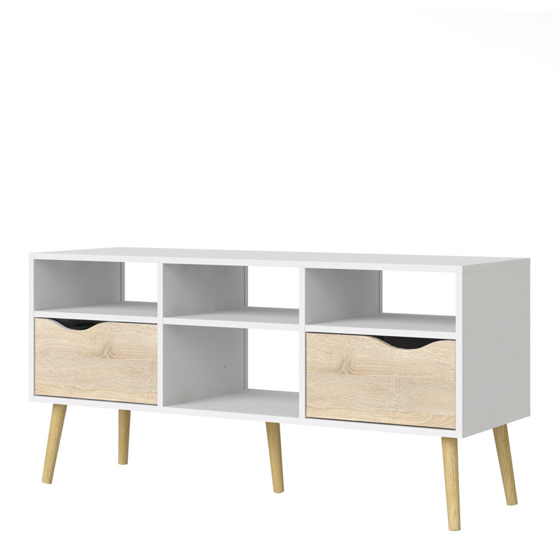 Havana Unfinished TV Stand for TVs up to 50", White/Brown