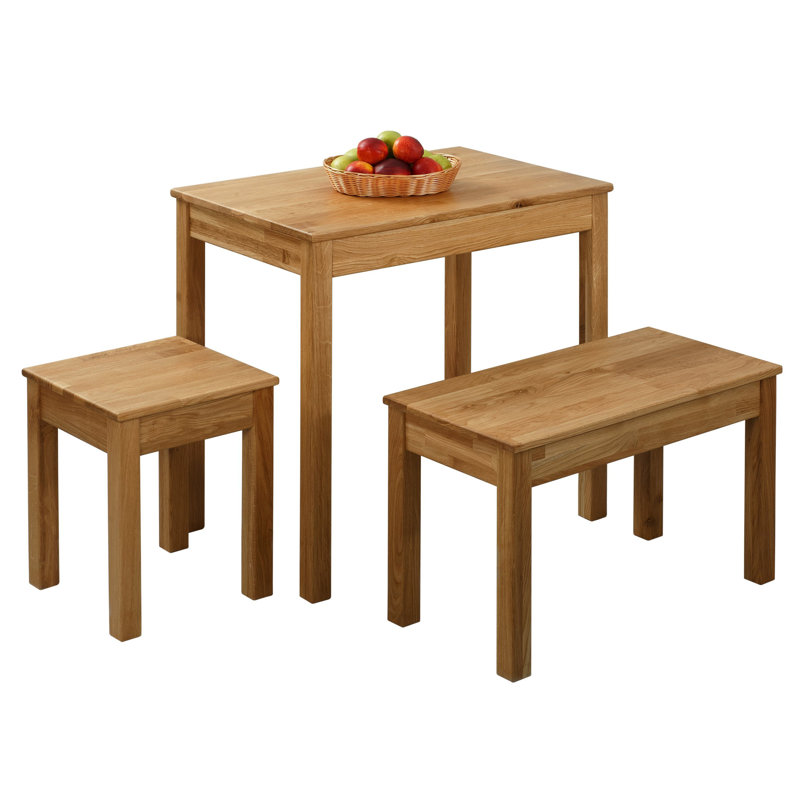Juliana Solid Oak Dining Table, H75 x L70 x W50cm, Heart Oak