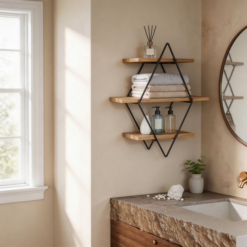 Alaina 3 Piece Diamond Floating Shelf