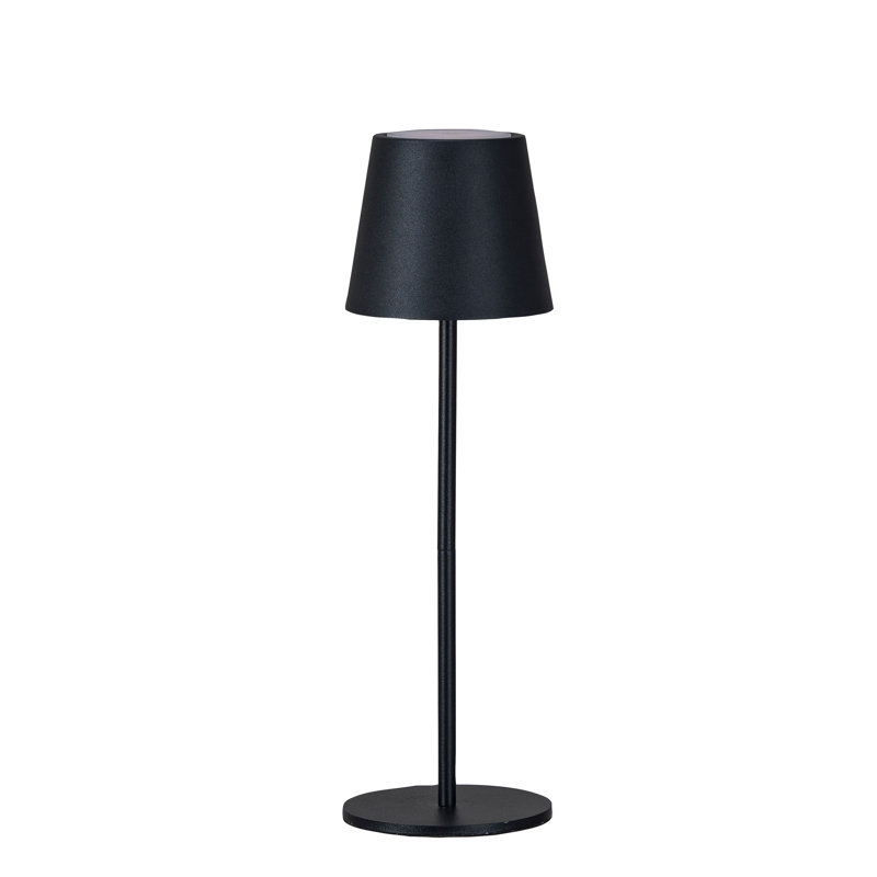 Lampe de table en métal Aybar, Noir mat, Noir