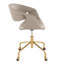 Chaise de travail en métal doré et similicuir-1956858680