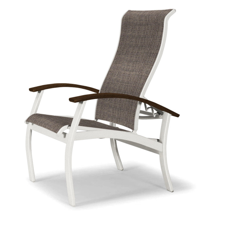 Chaise de patio Askar, Moka Sunbrella®, Kona, Neige texturée