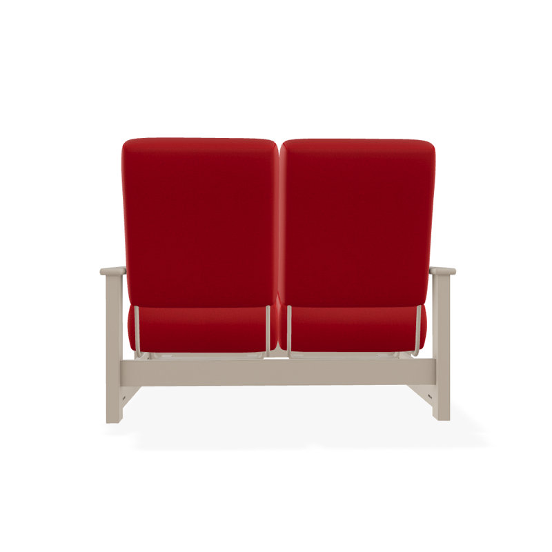 Leeward 56.5'' Wide Loveseat with Cushions, Red 1A, Black