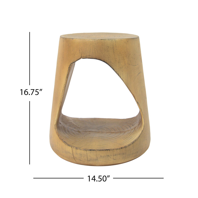 MGO Standard Hollow Side Table, Round Top End Table, Wood-Like Texture Accent Table, Natural Color