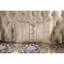 Fauteuil 1Pc avec accoudoirs roulés, garniture cloutée, capitonnage, dossier, coussin décoratif inclus, finition beige cerise foncé