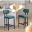 Ensemble de deux tabourets de bar rembourrés modernes avec pieds en métal, parfaits pour la salle à manger, l'îlot de cuisine et le bar-911214017
