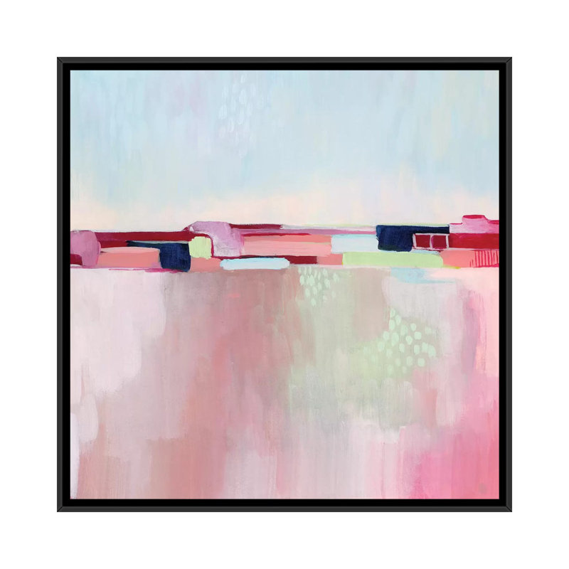 « Candy Cityscape I » par Grace Popp, reproduction d’art, Toile avec cadre noir, Pas de tapis, H 37 po x l 37 po x P 1,5 po