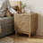 (Set Of 2)Mid-Modern Nightstand Bedside Table With Grille Design & Two Drawers
