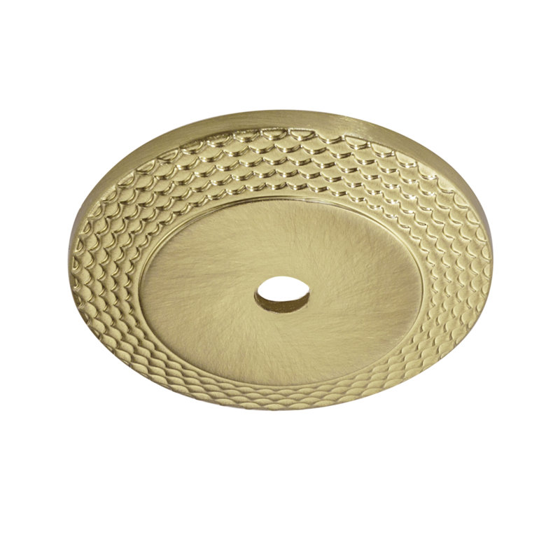 Paris 1-1/2" Satin Brass Mermaid Scale Backplate, Satin Brass