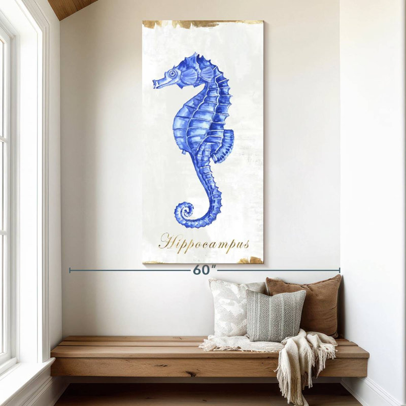 Blue Seahorse, 54" H x 27" W