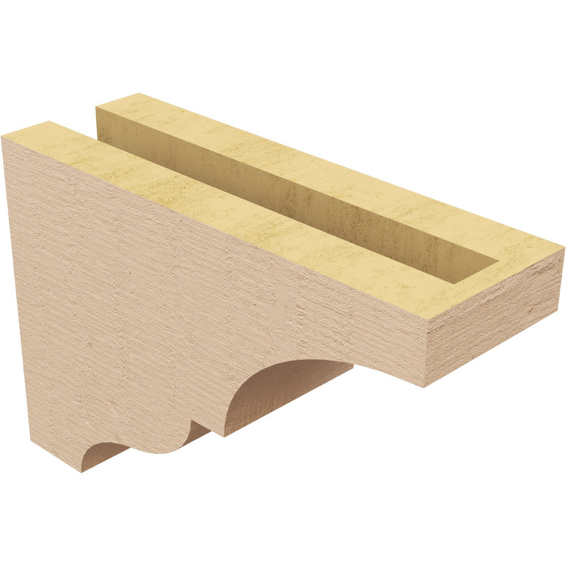 Bois de cèdre brut Asheboro, grain de bois TimberThane Corbel, apprêté brun clair, H 6 po x l 3 po x P 9 po