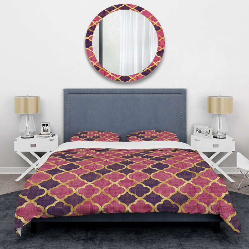 Ensemble de housse de couette Magenta Quatrefoil Glam II - Transitional, Housse de couette très grand et 2 très grandes t