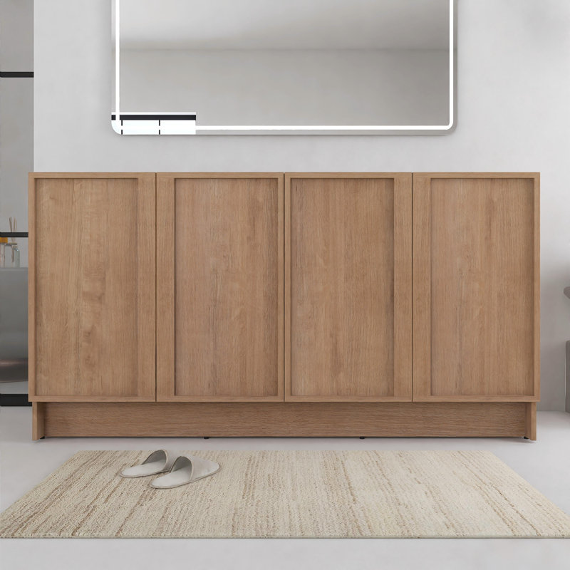 Base de meuble-lavabo autoportant de 60 pouces avec portes à fermeture douce et tablettes réglables, 60 po