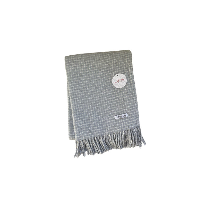 Jeté à petits carreaux, L 67 po x l 50 po, Carreauté gris foncé