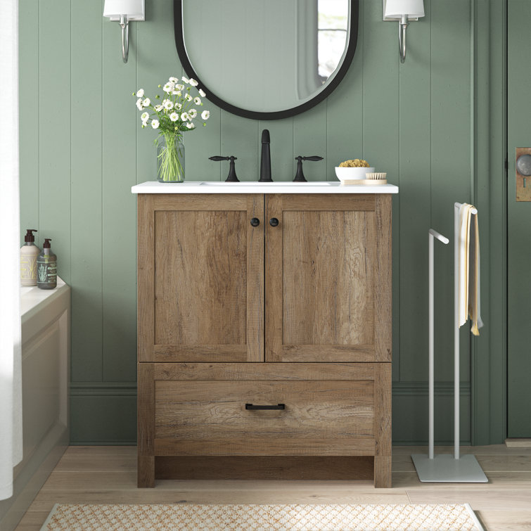 Baleine 30'' Single Bathroom Vanity with Engineered Marble Top