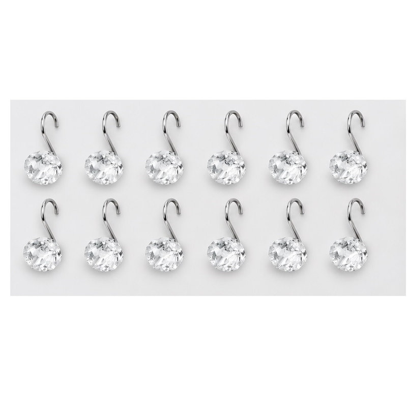 Rust Resistant Shower Curtain Hook, Clear