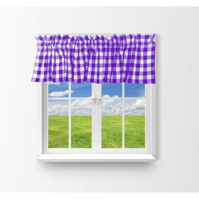 Gingham Checkered Print Window Valance