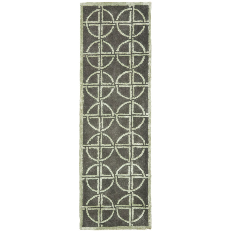 Soho Hand Tufted Wool Geometric Rug, Runner 2'6" x 8'