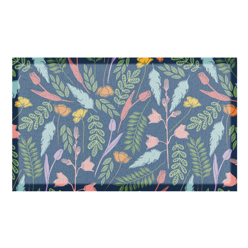 Blue Leaves Indoor Outdoor Doormat (70 x 40cm)