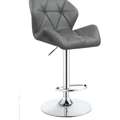 2 tabourets de bar réglables gris - hauteur de fabrication en métal avec chaise de bibliothèque moderne de 2 po et base pour salle à manger