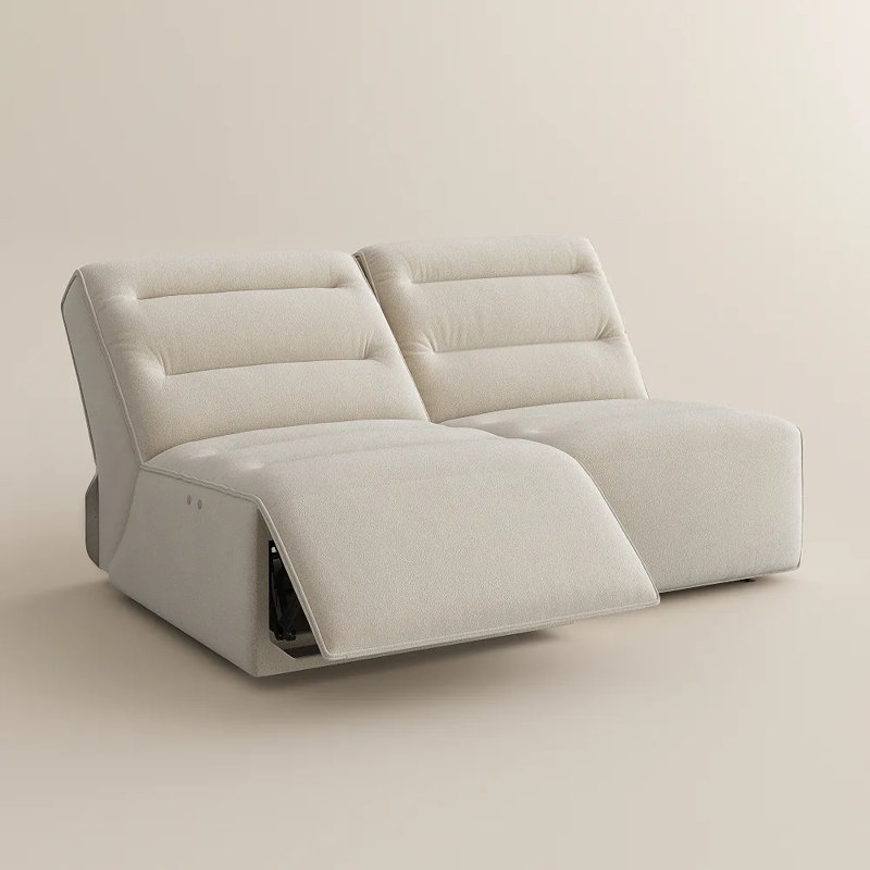 Canapé inclinable électrique Halune, 37" H x 134" W x 44.5" D, Beige
