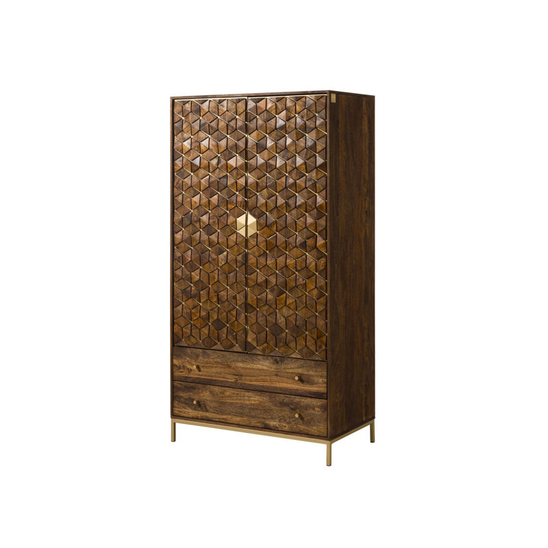 Solid Wood Wardrobe, Oiled brown
