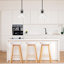 Luminaire suspendu 1 lumière noir Farmhouse avec abat-jour en verre transparent