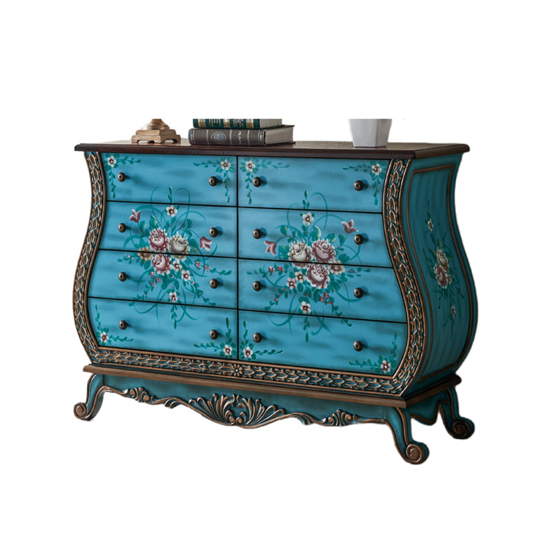 Vintage Hand Painting Vase-Shaped Accent Chest