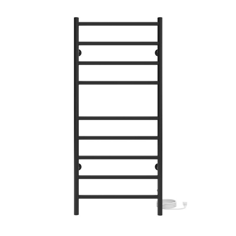 Chauffe-serviettes électrique mural 18 po x 40 po Kontour Linear - noir mat, à brancher , H 40 po x l 18 po x P 4 po