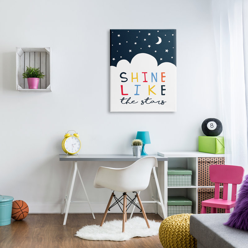 Shine Like The Stars - Art textuel, H 40 po x l 30 po, Toile tendue