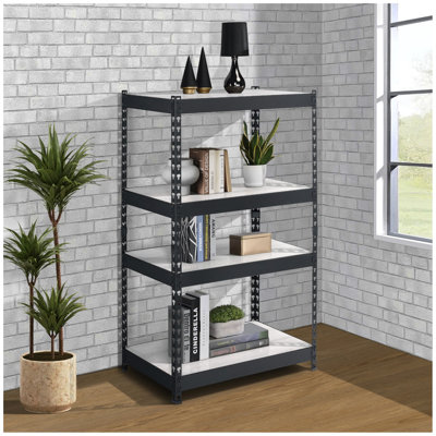 Natural And Black 4-Tier Bookcase