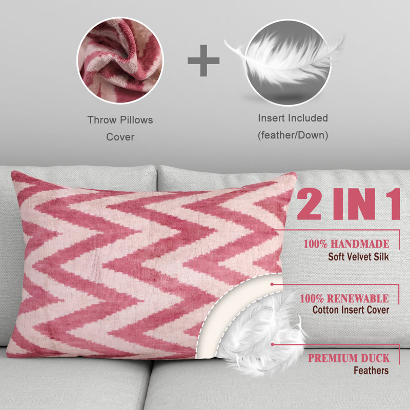 Lumbar Pillow Cover & Insert, Chevron