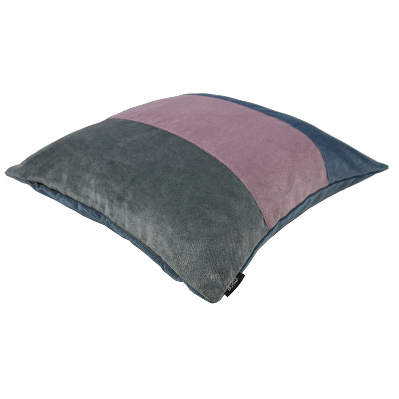 Epicurus Patchwork Square Throw Cushion, 60 x 60cm, Petrol Blue/Heather