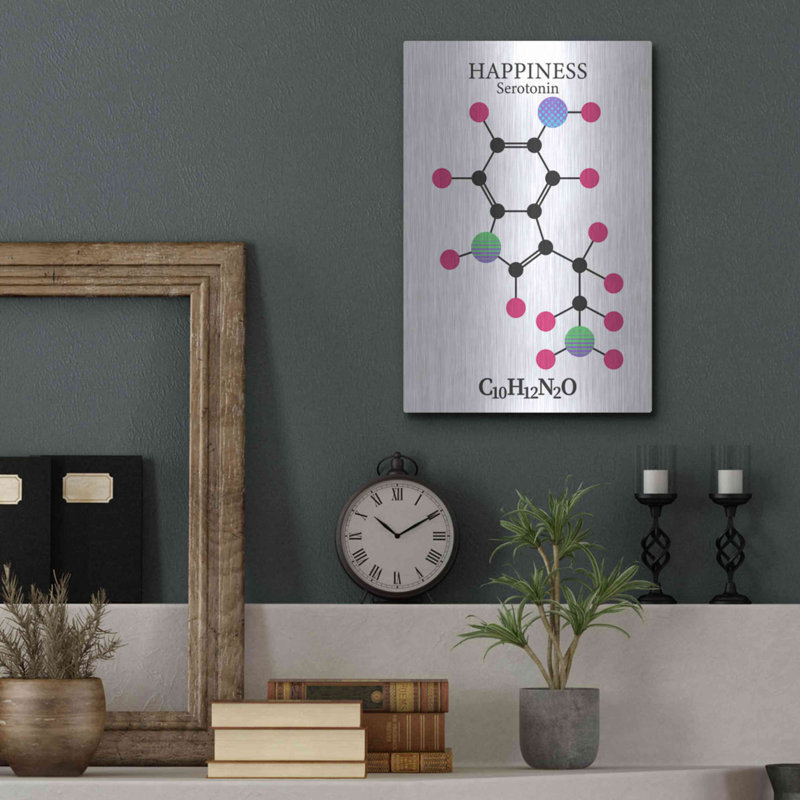 «Serotonin Molecule», art mural en métal, H 16 po x l 12 po
