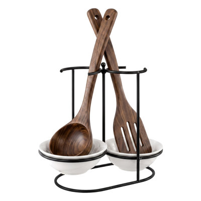 Kitchen Metal Spoon Rest Utensil Holder
