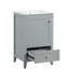 Meuble-lavabo de 20 po avec lavabo, gris. Porte d'armoire et rangement tendance. Panneau et céramique. Finition à l'eau. Assemblage requis 20 po, options de rangement robustes. Imperméable.-2036898532