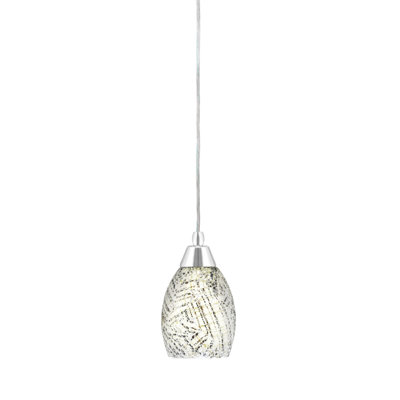 Mini-luminaire suspendu tout verre avec verre de fusion naturel de 5 po