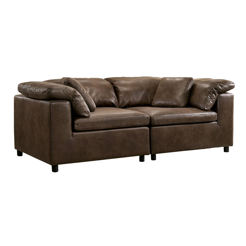 Canapé convertible en faux cuir de 86 po de largeur Fuqua