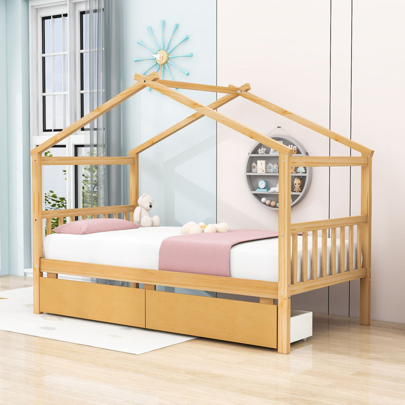 Shawsville Daybed with 2 Big Drawers, Natural, Twin