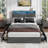 Queen Bed Frame with 4 Underbed Drawers and Open Storage Headboard, Upholstered Platform Bed with Adjustable LED Light and Charging Station, No Box Spring Needed,Dark Gray-1313956499-1323335372