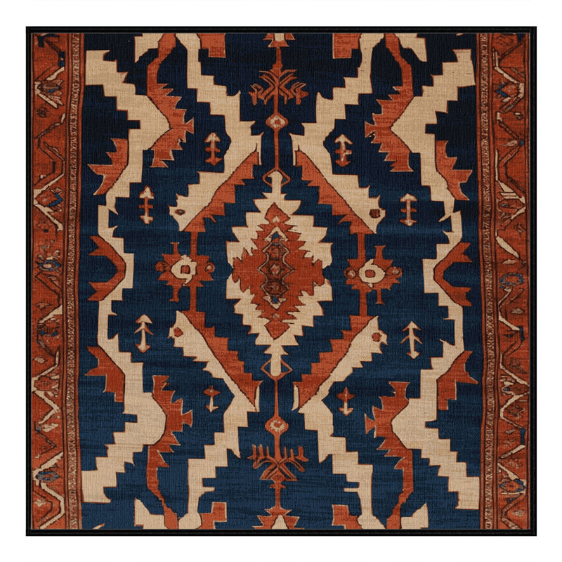 Tapis persan gris lavable à la machine, Carré 4 pi
